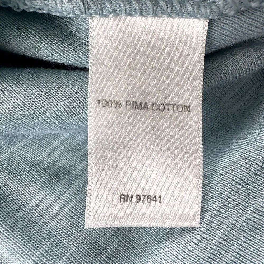 J Jill Pima Center-Pleat Tunic Top Women’s Size Medium LS Blue 100% Pima Cotton - Picture 4 of 9